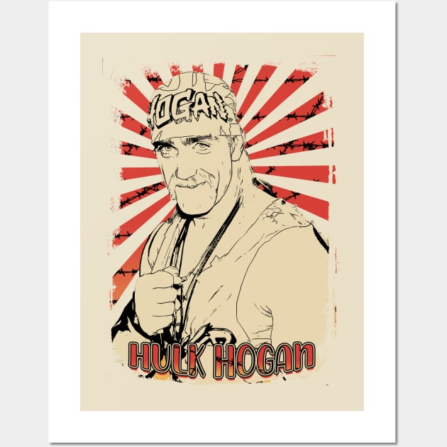 Hulk Hogan 90s Retro Vintage Aesthetic Wall Art by Ihkwan Art